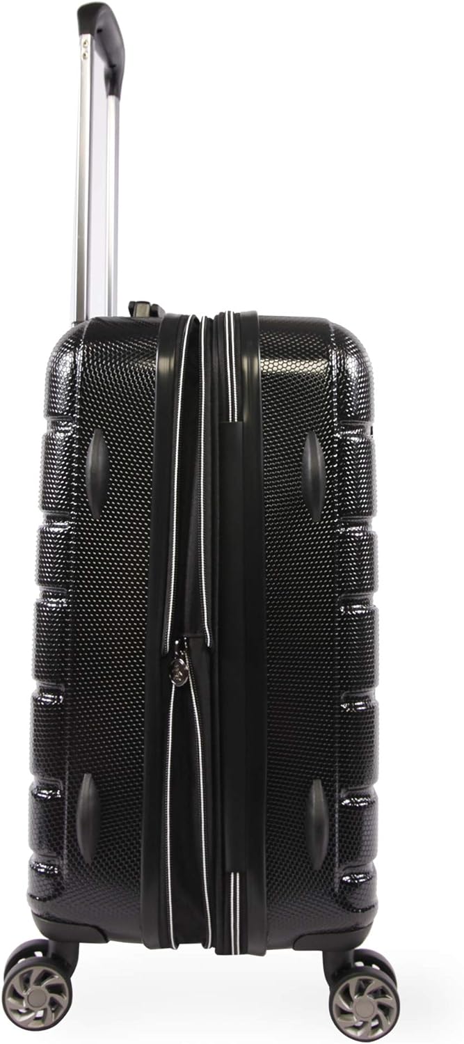 ORIGINAL PENGUIN Crimson 21" Hardside Carry-on Spinner Luggage, Telescoping Handles, Black, One Size