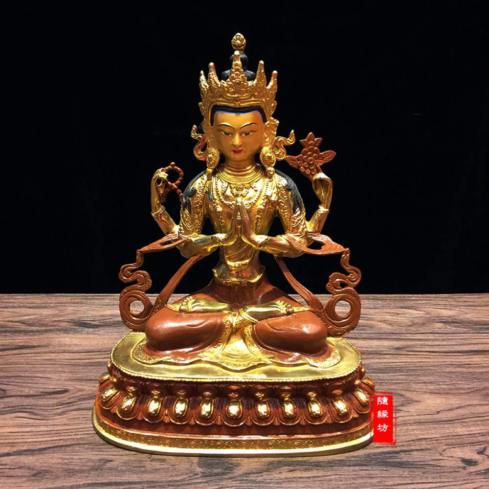 Amazon｜仏像仏図Home有効な保護-30 Cm大チベット仏教 4腕観音観音菩薩