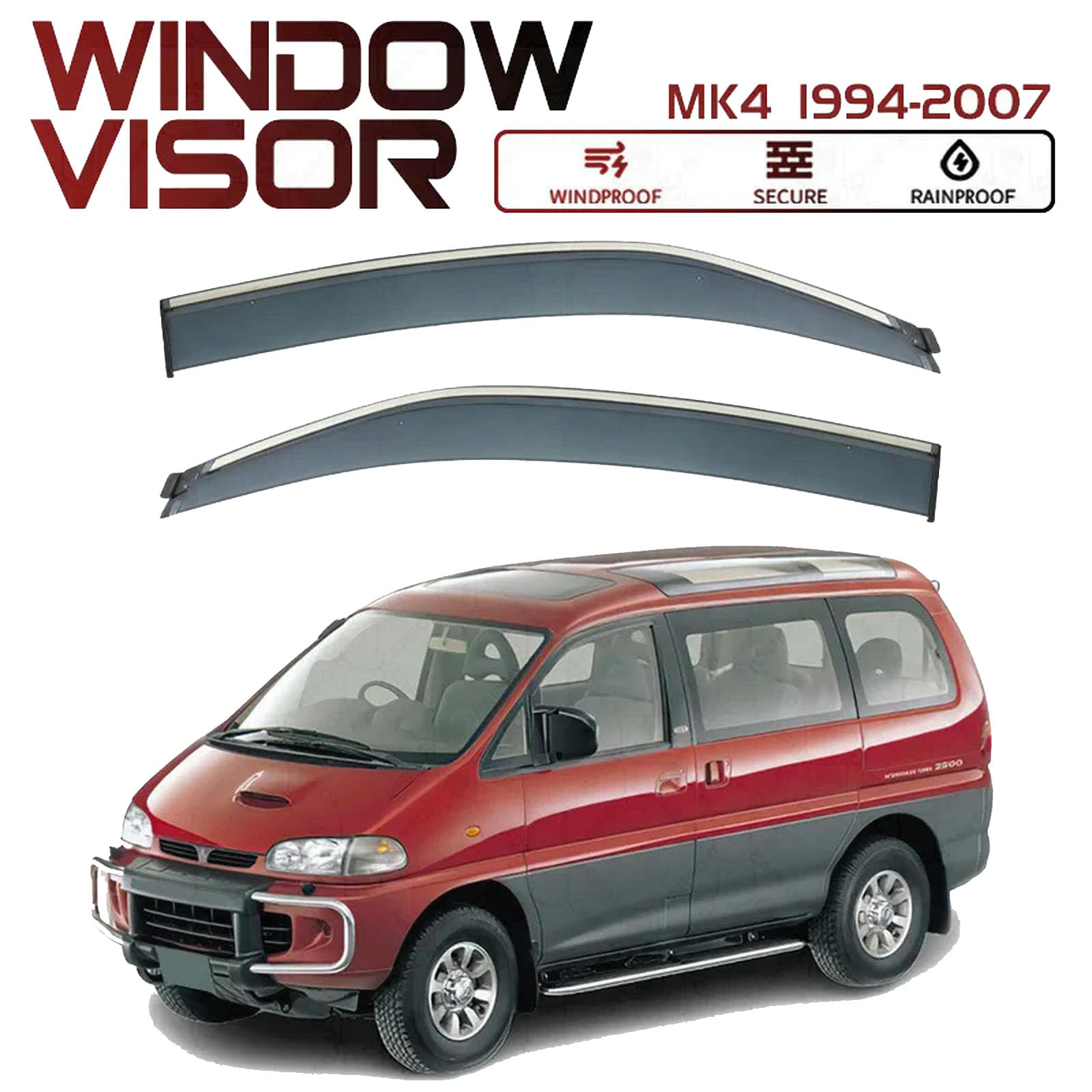 Osłony przeciwdeszczowe,daszki,osłony okienne,osłony przeciwwietrzne,deflektory,osłony,Dla Mitsubishi L400 1994-2007