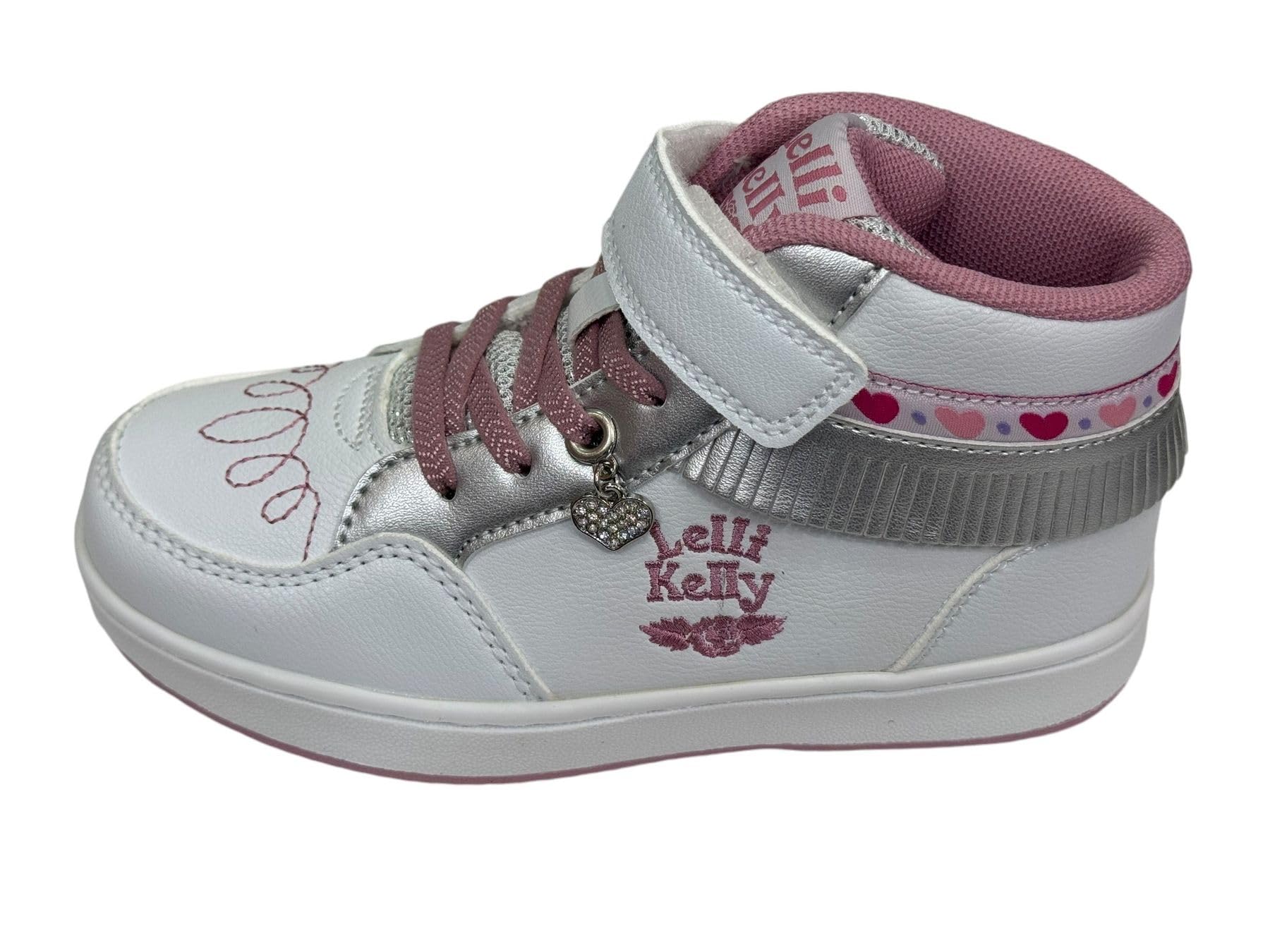 Lelli Kelly Frangetta Mix Mid LKAA8096 BIAG bianco/argento con ciondolo-cuore e gadget in omaggio (34, Bianco argento)