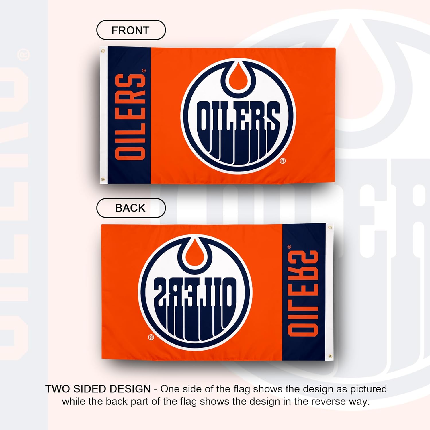 Desert Cactus Edmonton Oilers Flag NHL 100% Polyester Indoor Outdoor 3x5 feet National Hockey League Team Flags (Name Flag) - Image 2