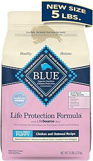 Blue Buffalo Life Protection Formula Natural Puppy Small Breed Dry Dog Food, Chicken and Oatmeal 5-lb Trial Size Bag
