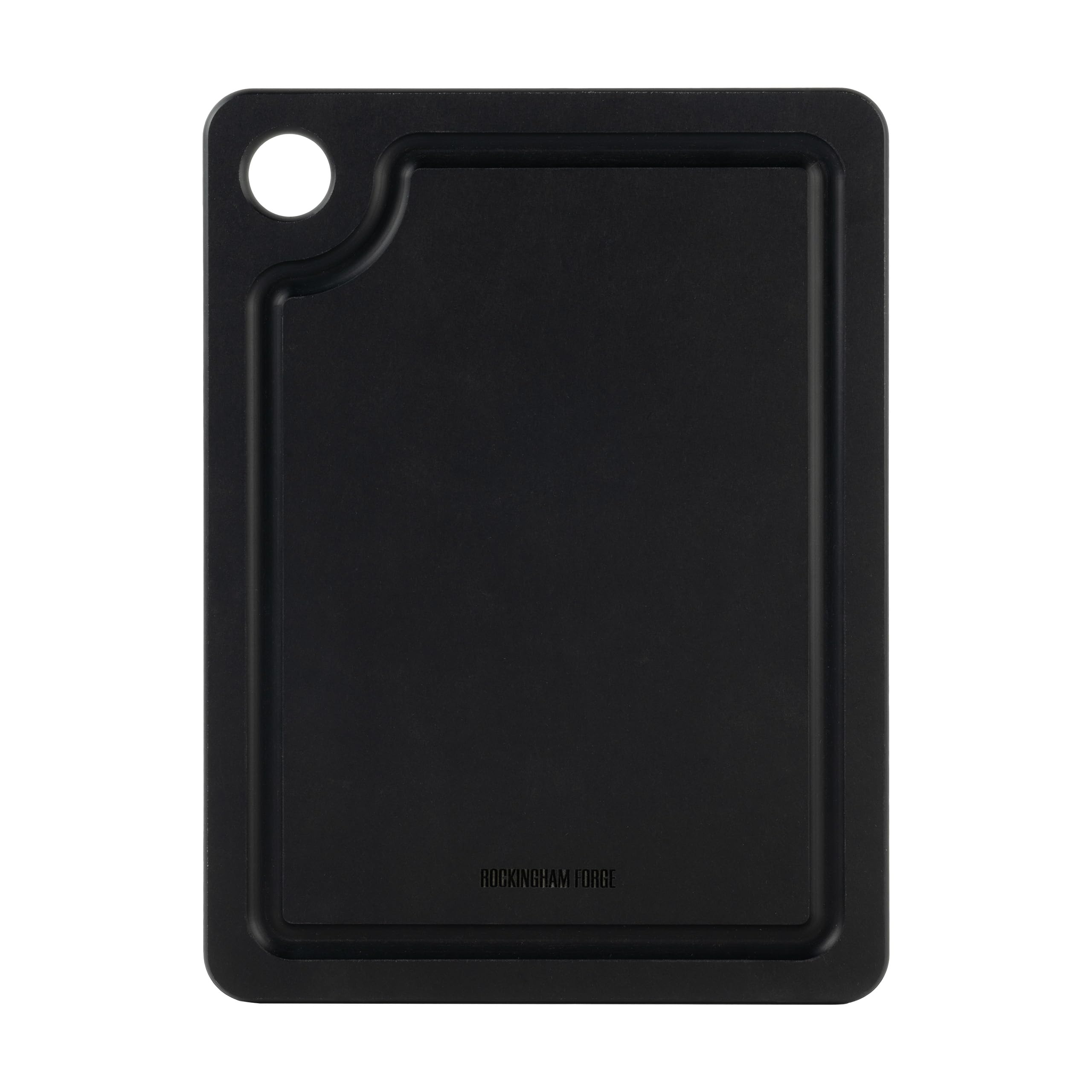 Rockingham Forge Wood Fibre Cutting Board with Groove Black 20x15x0.6cm, Heat Resistant Chopping Board Dishwasher Safe, Wooden Carving Board with Juice Reservoir, Hygienic Commercial Chopping Boards