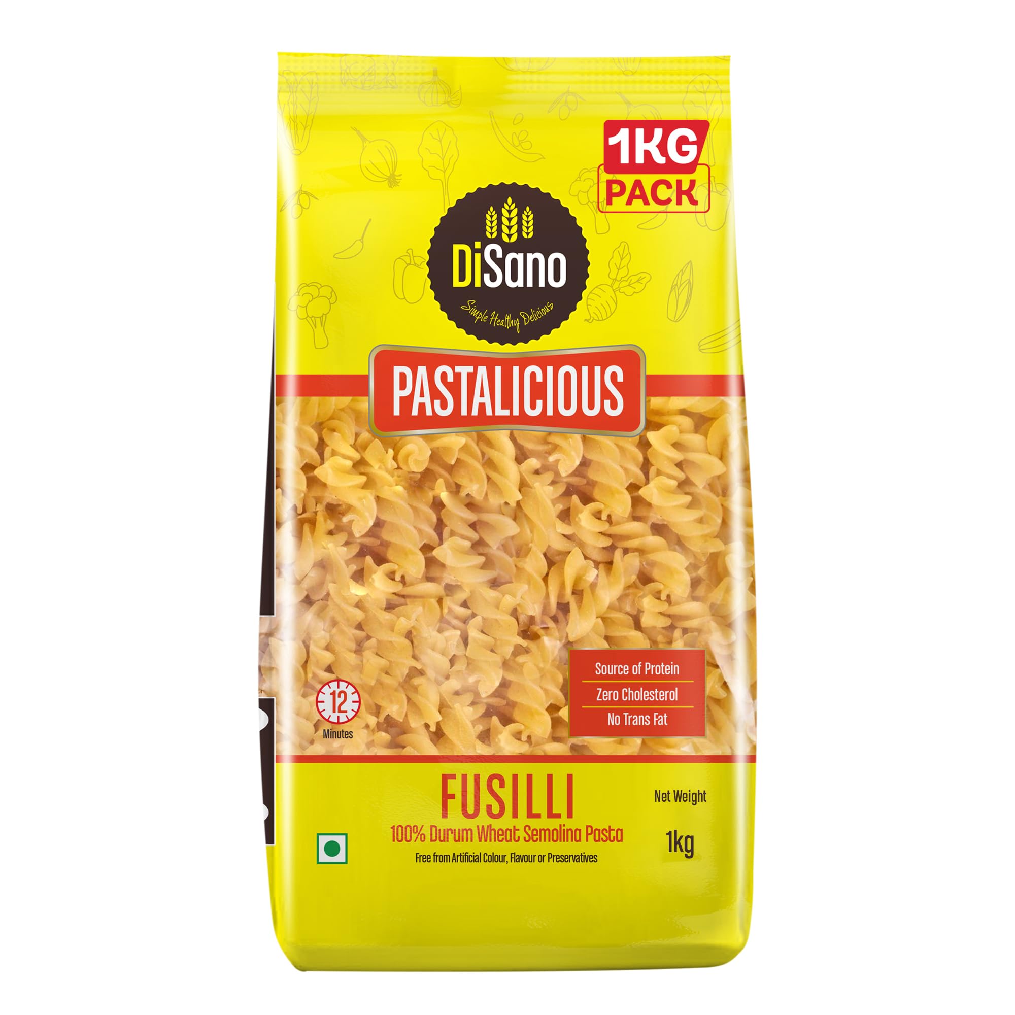 DISANO Pastalicious 100% Durum Wheat Fusilli Pasta, 1Kg & 100% Durum Wheat Penne Pasta, 1Kg 3