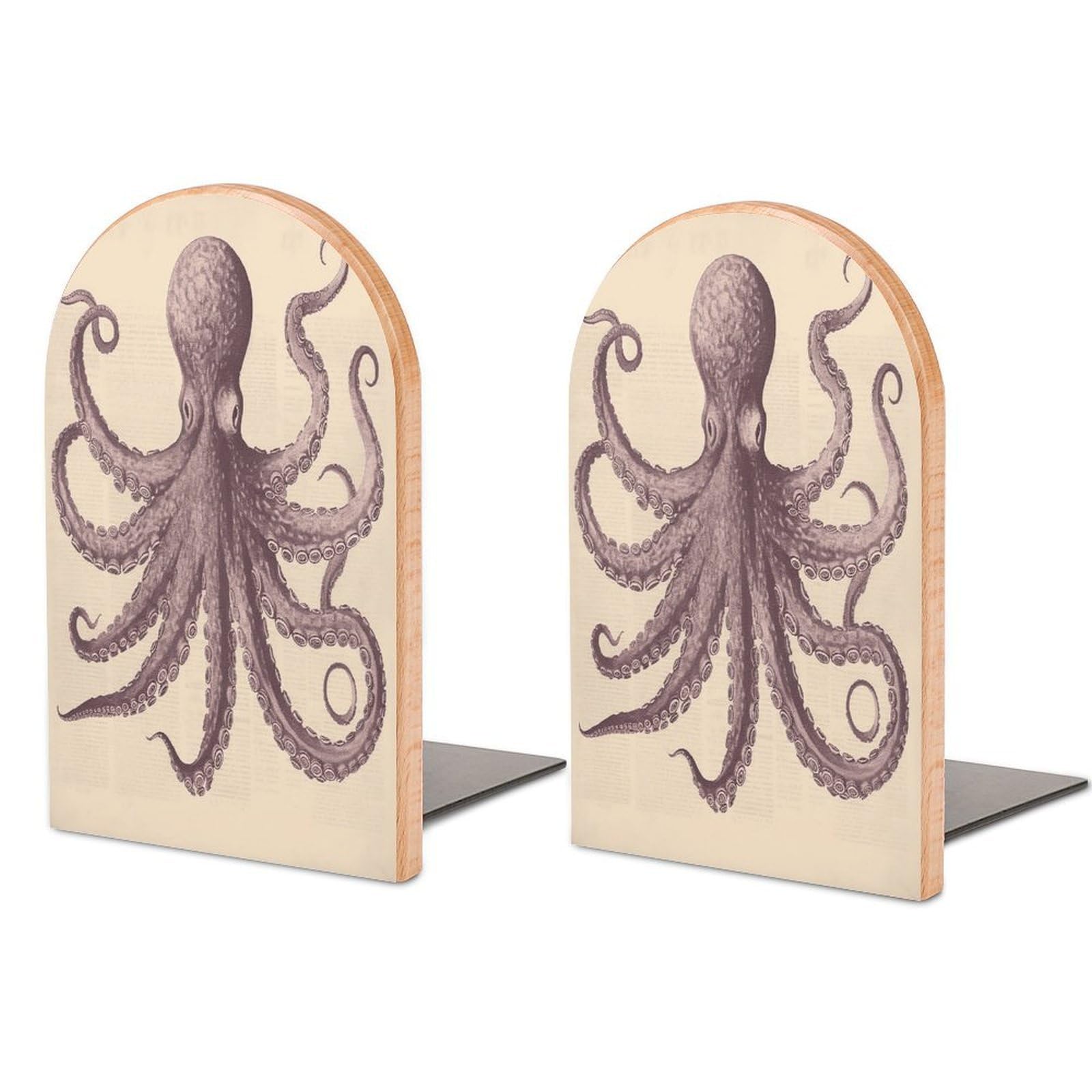 Sujetalibros de pulpo vintage para organizar novelas en estanterías de oficinas u hogares