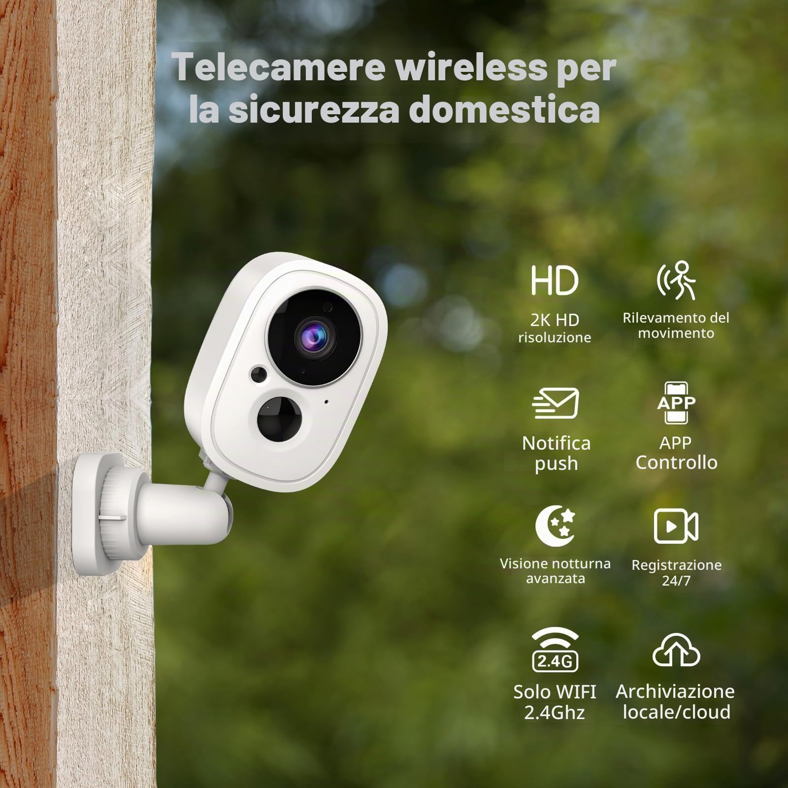 Sistema di allarme domestico wireless 4G+WIFI con telecamera esterna - Configurazione rapida e semplice, nessun canone mensile, controllo tramite app per la sicurez
