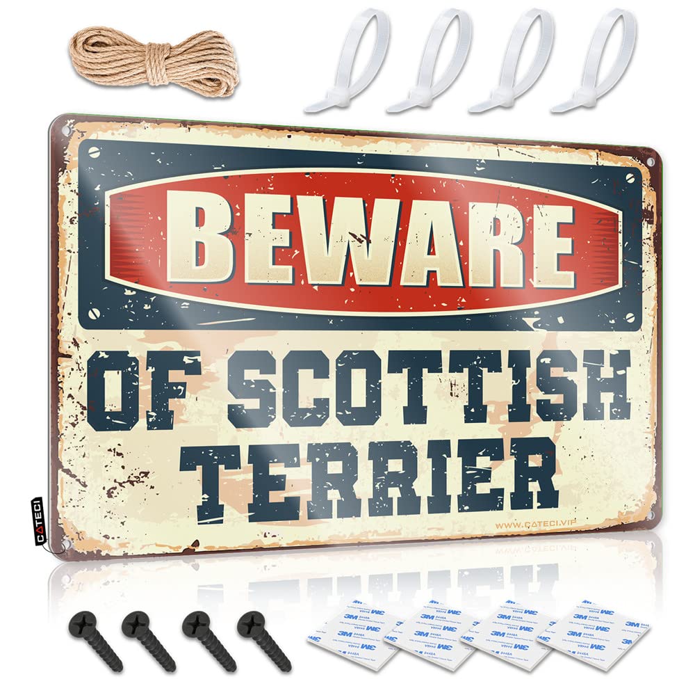 Fzfn Colour Art Grunge Teen Stuff Soft Area Beware Of Scottish Terrier - Vintage Wall Decor For Hallway(30X40cm)