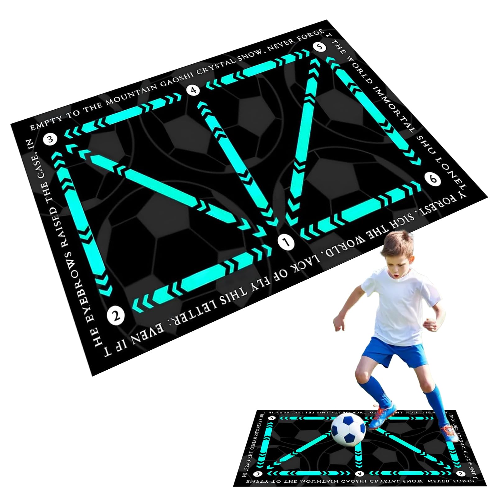 Pizens Alfombra Futbol Entrenamiento, 60 x 90cm Tapete Futbol, Antideslizante Football Training Mat para Fútbol Accesorios Deportivos