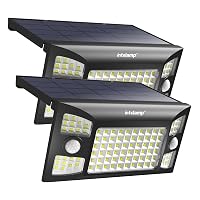 INTELAMP Luce Solare Led Esterno,1300LM Lampada Solare da Esterno con Sensore di Movimento,4000mAh