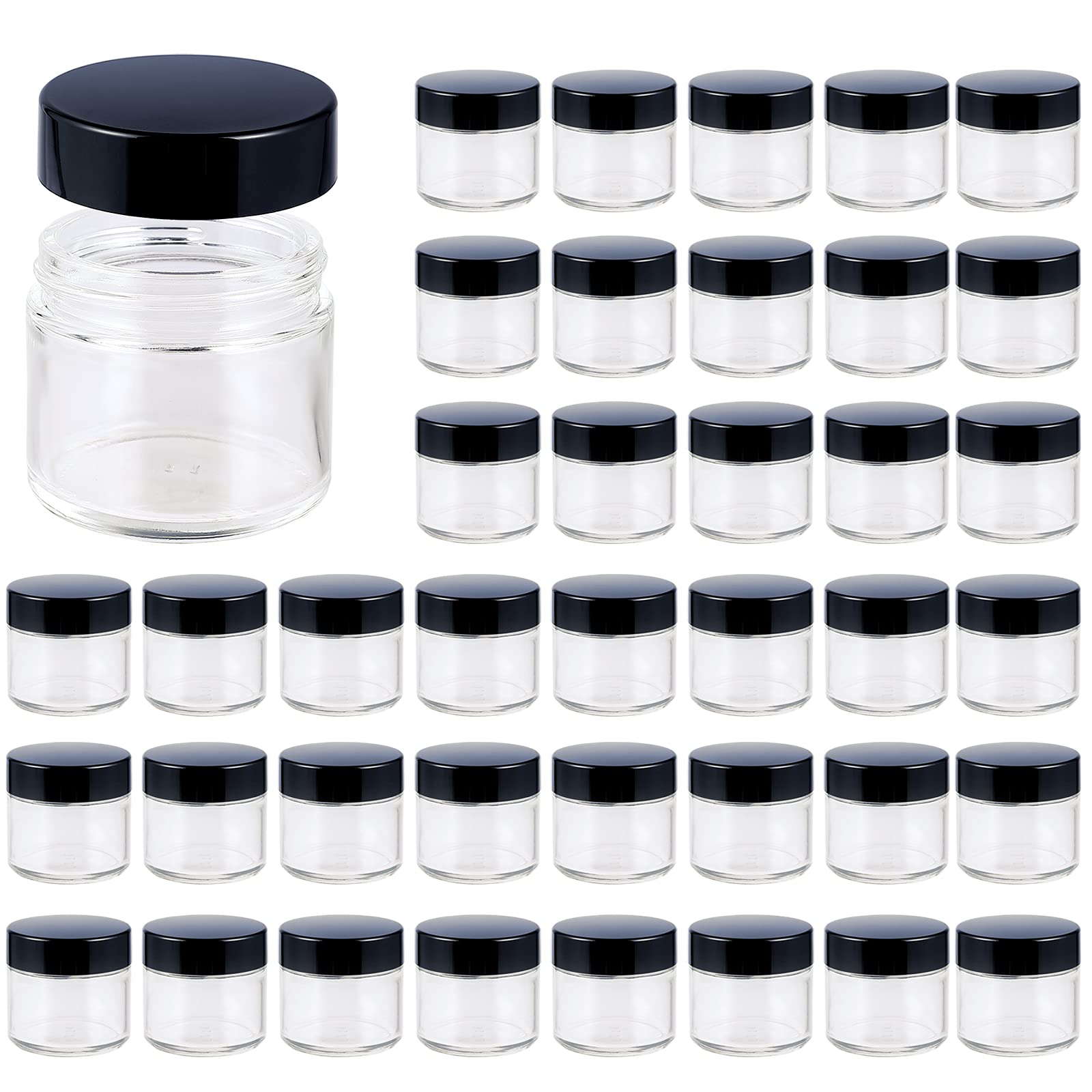 Hoa Kinh 4oz Glass Jars With Lids, Mini Round Canning Jars Wide Mouth, 40 Pack, Empty Cosmetic