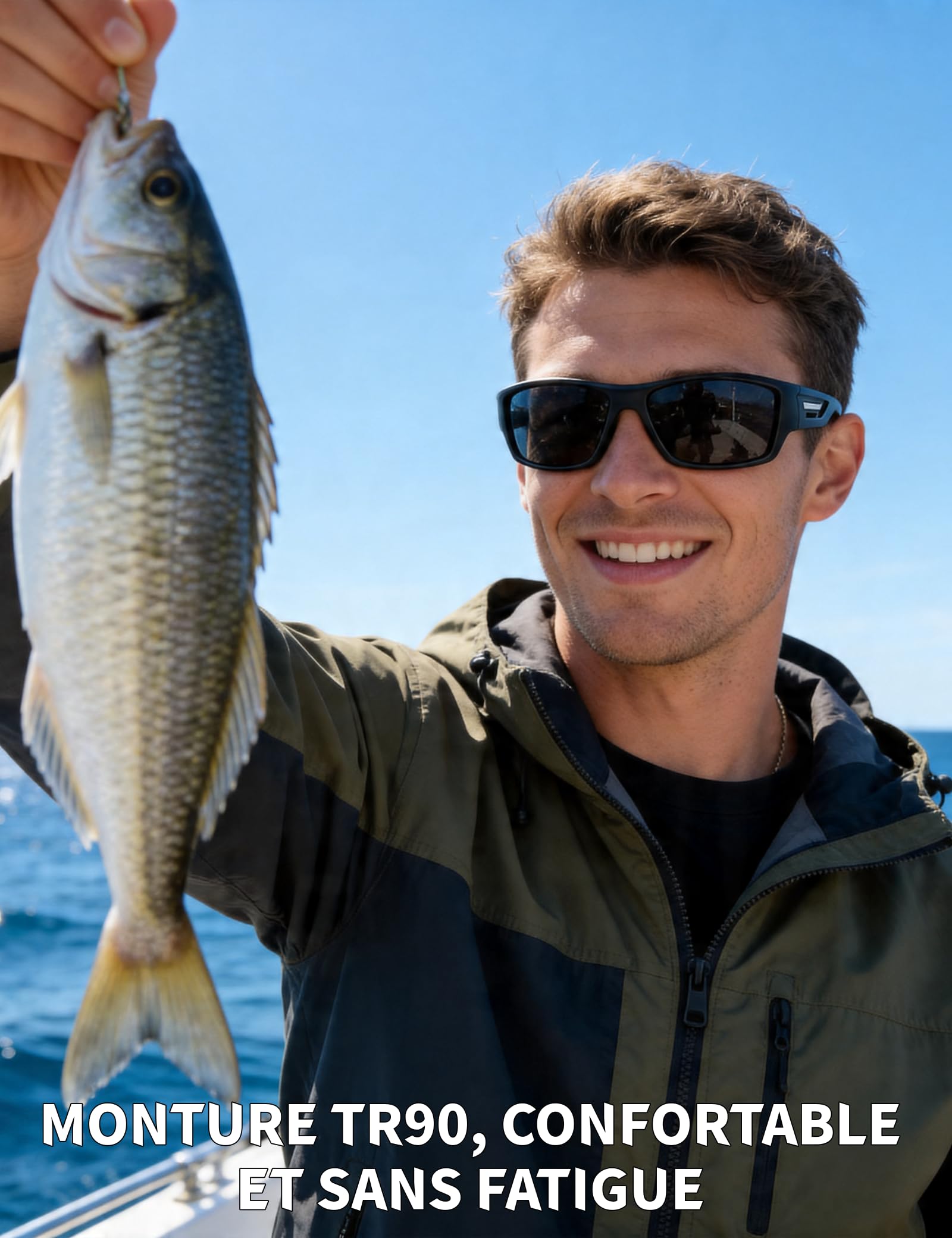 PUKCLAR Lunettes de soleil Hommes Polarisées avec Protection UV400 et Monture TR90 Ultralégère pour un Confort Quotidien en Conduite Ville et Loisirs