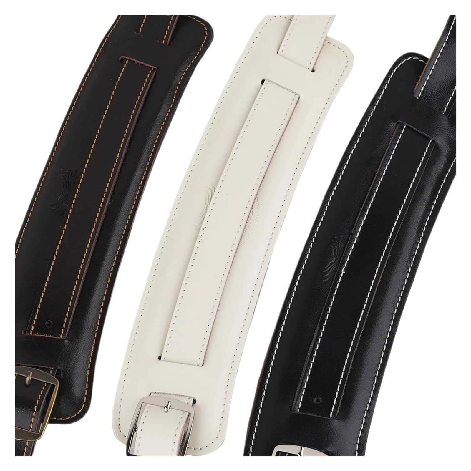 Compatibile con Tracolla for Chitarra in Pelle, Regolabile, for Basso Elettrico Acustico Vintage, Resistente Fibbia in Metallo