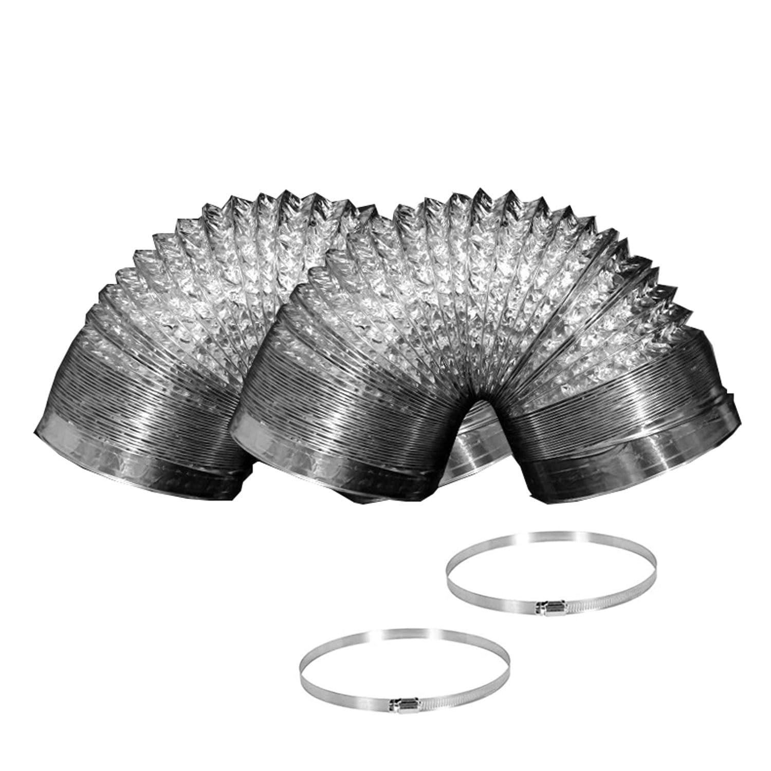 Condotto Flessibile in Alluminio, Tubo Flessibile di Ventilazione in Alluminio con Fascette in Acciaio Inossidabile, Diametro 80-300 mm, 2-5 Metri(4m,300mm)