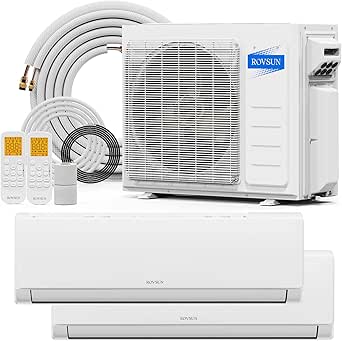 Amazon.com: ROVSUN 2 Zone 20000 BTU (9K+9K) Mini Split AC/Heating ...