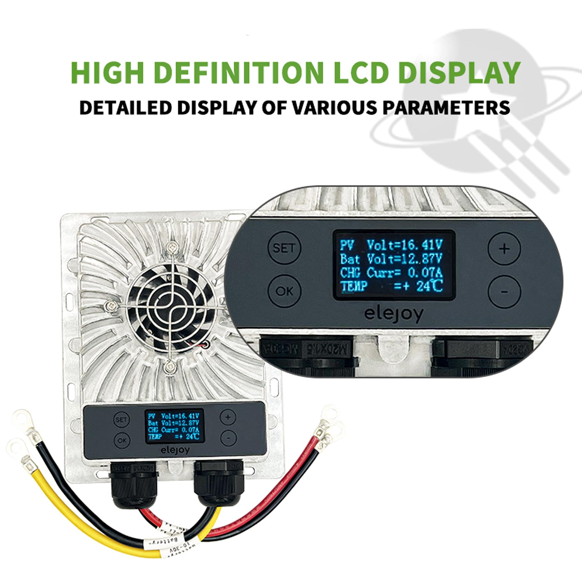 ELE 600W MPPT Solar Laderegler - Step-Down (Abwärtswandler), 12V/24V Auto, Max. 55V Eingang - Neues LCD-Display & Smarte aktive Kühlung - IP65 Aluminiumgehäuse, Lithium/Blei-Säure kompatibel
