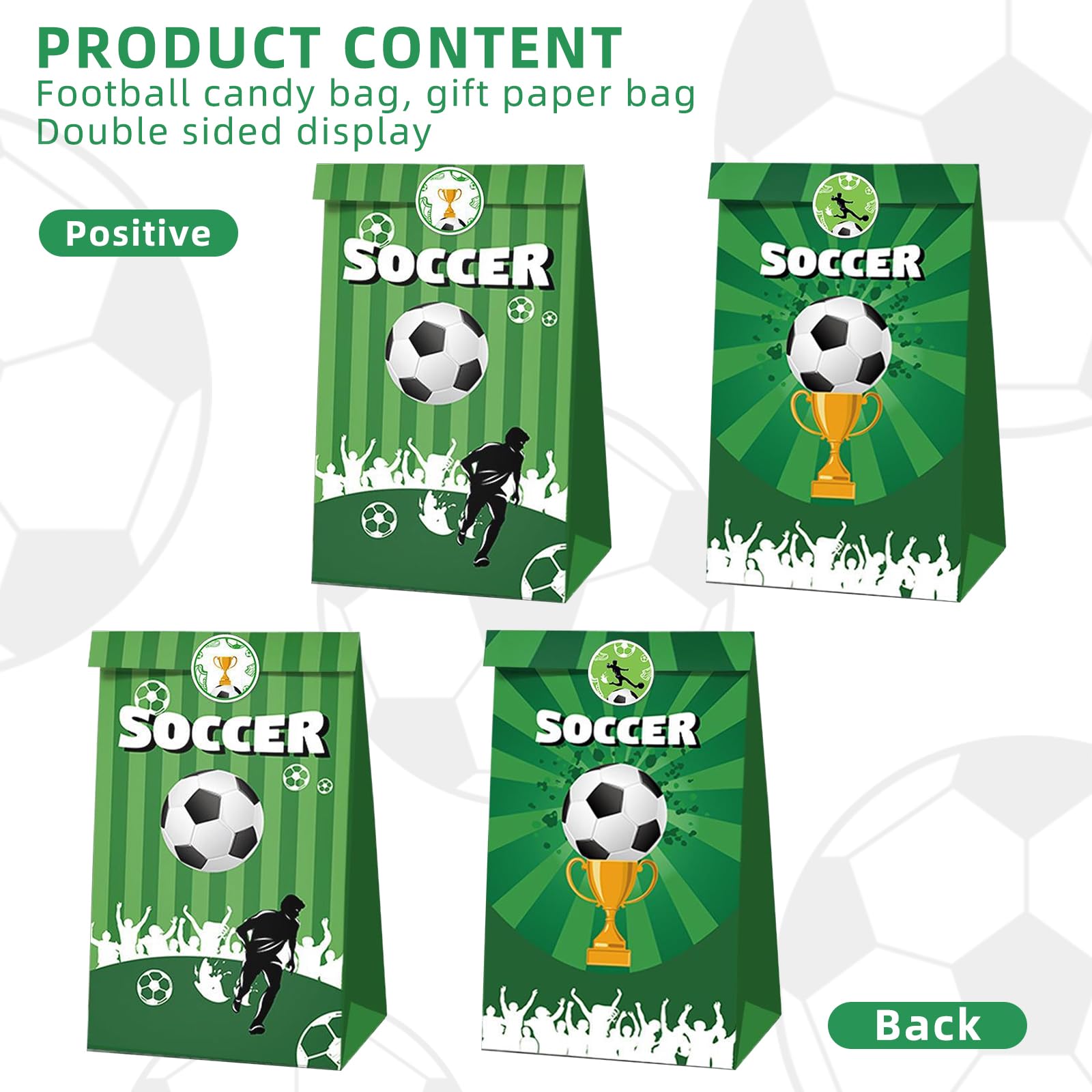 JECOMPRIS 12pezzi Buste Regalo di Carta Tema Calcio Buste per Dolcetti Sacchetti per Caramelle Articoli per Feste per Compleanni e Partite