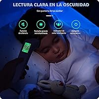 Vista 5 de Termómetro sin contacto para adultos y niños, termómetro digital preciso para bebés, alarma de fiebre y modo silencioso, modo de frente y objeto 2