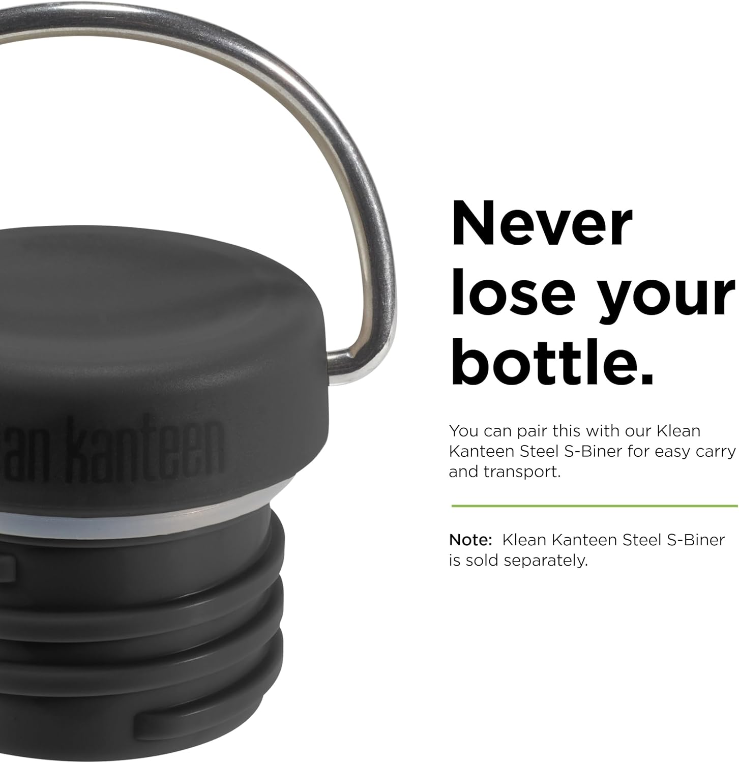 Klean Kanteen Classic Loop Cap - Reusable Bottle Replacement Lid - Premium Water Bottle Accessories - Black
