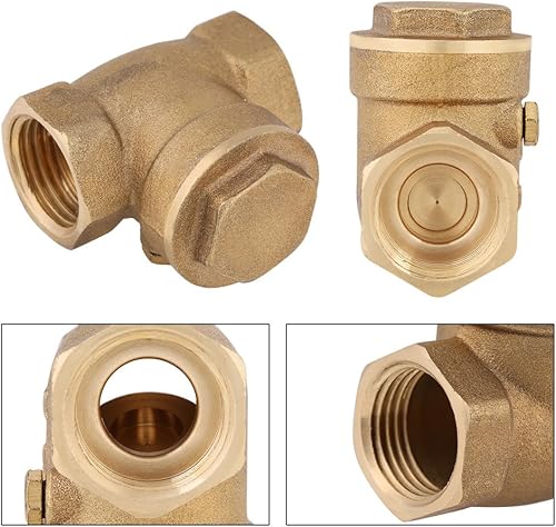 Miniatura 5 de Válvula horizontal de latón, válvula de retención de rosca hembra de 12 "DN15 sin giro para evitar el reflujo de agua 232PSI tubería herramienta