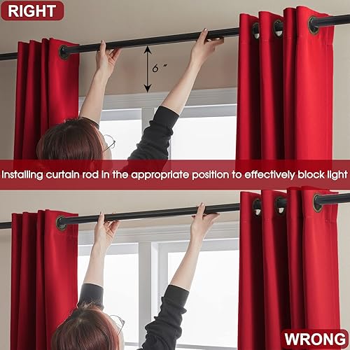 Miniatura 5 de Cortinas 100 % opacas, sombra completa 72 pulgadas de largo para sala de estar, cortinas con aislamiento térmico para dormitorio ( 2 paneles de 52 x