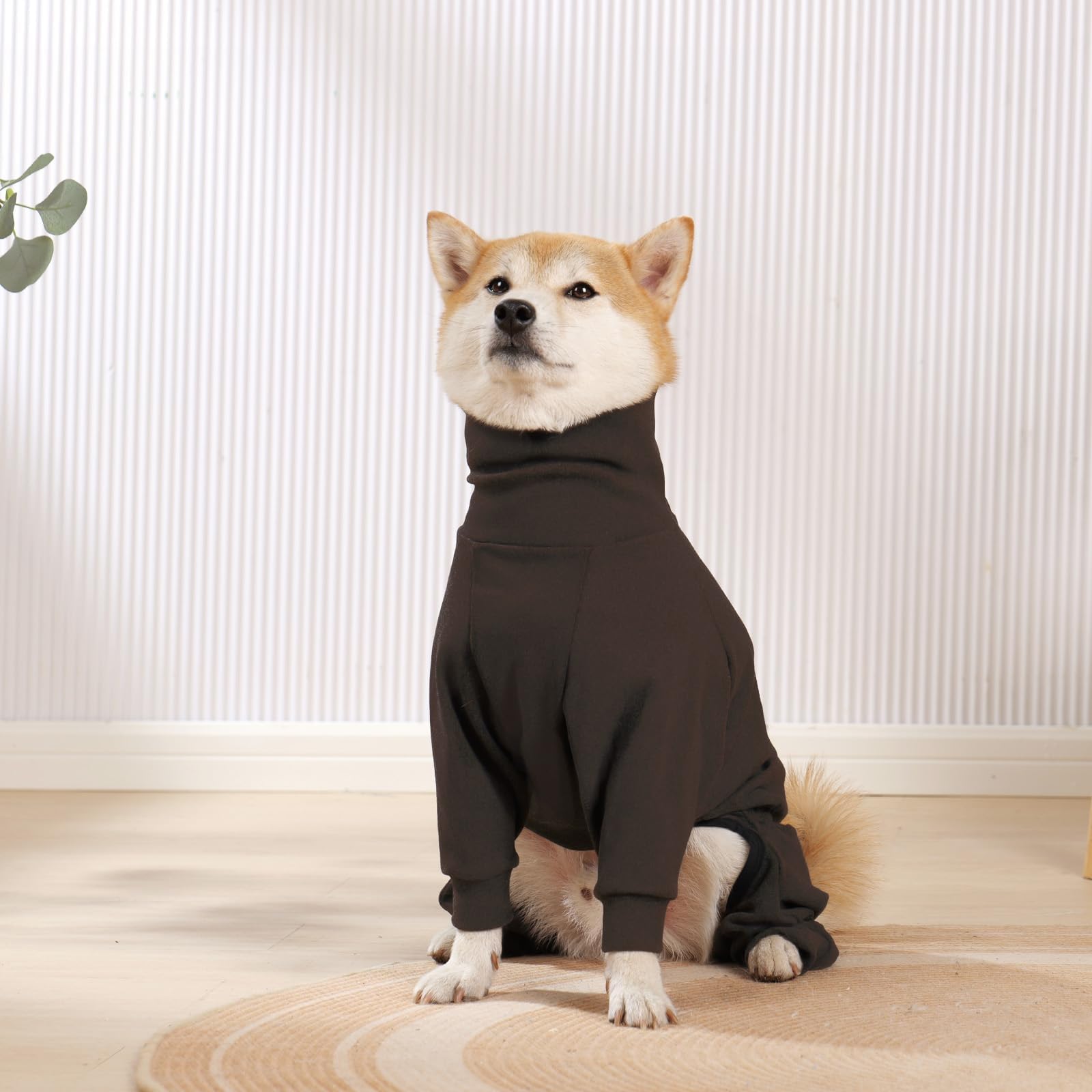 ROZKITCH Hundepullover für große Hunde, vierbeiniger Rollkragenpullover, dehnbare Thermo-Winterkleidung mit Loch für die Leine, vollständige Abdeckung, Outfit für große Hunde, 2 Stück