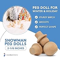 Vista 5 de Muñecos de muñeco de nieve de 2-1/8 pulgadas, paquete de 25 muñecas de madera para manualidades de Navidad, escenas de pesebre, decoraciones