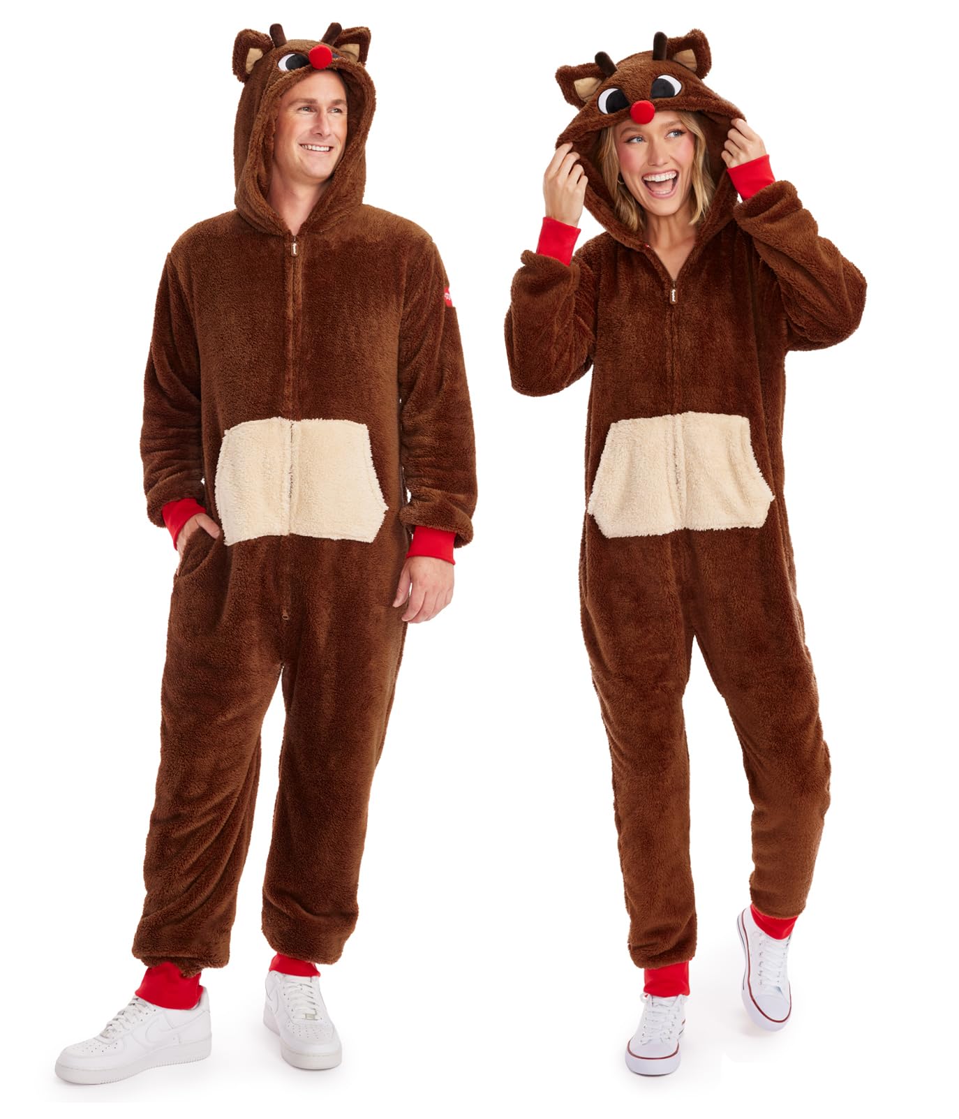 Tipsy Elves Christmas Sherpa Jumpsuits - Fuzzy Lined One Piece Jumpsuit for Adults