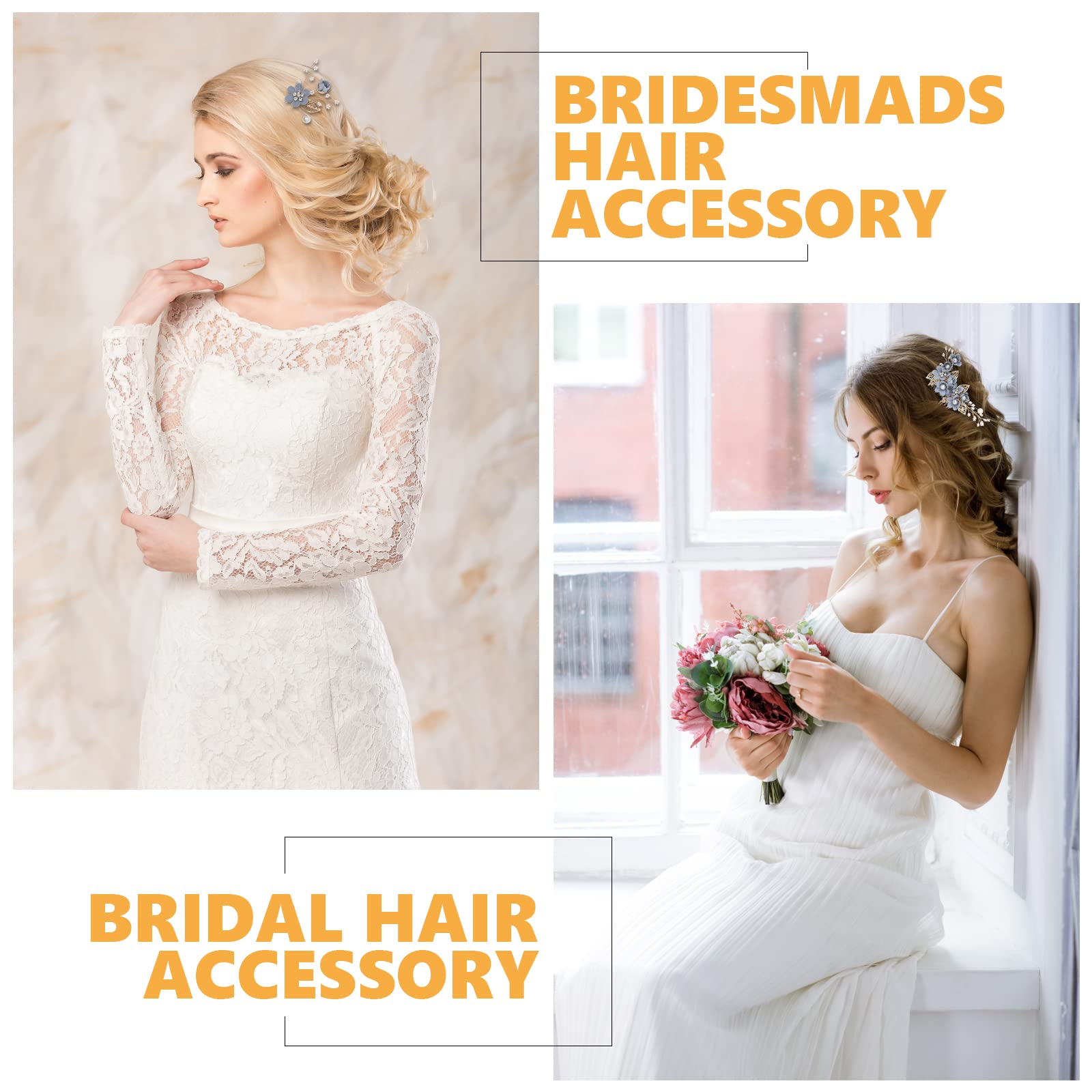 4-teiliges Braut-Haarkamm-Set Mit Strass & Floralem Design – Elegant & Vielseitig