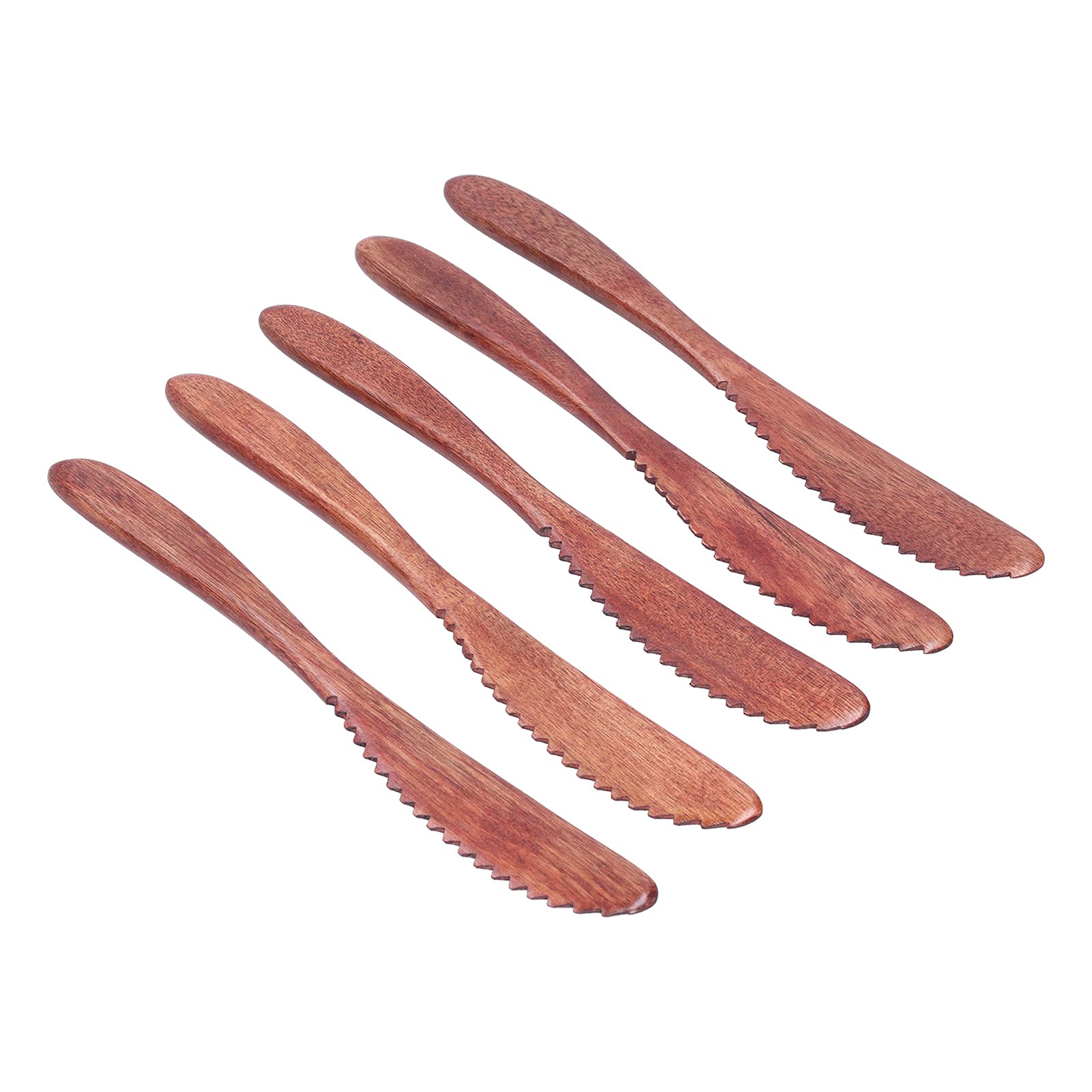 QANYEGN Wooden Buer Spreader, Dinner Knife Set, Polished Cake Knife for Home, Kitchen, Picnic, and Restaur Use.