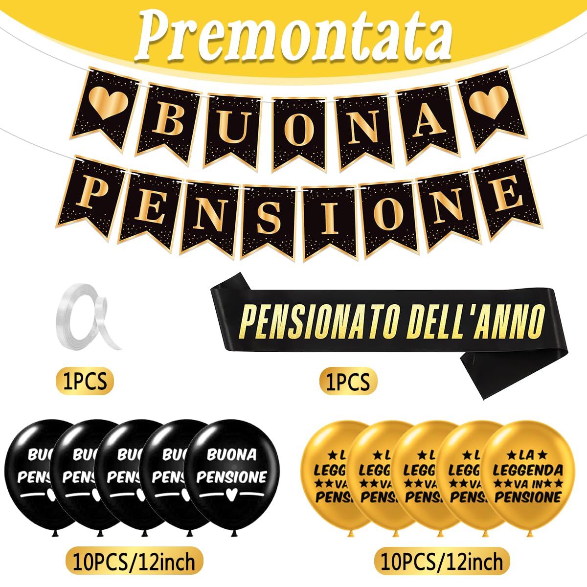 Striscioni Finalmente In Pensione Banner Bandiera Ghirlanda Palloncini Per Regalo Donna Uomo,Pensione Palloncini Decorazioni