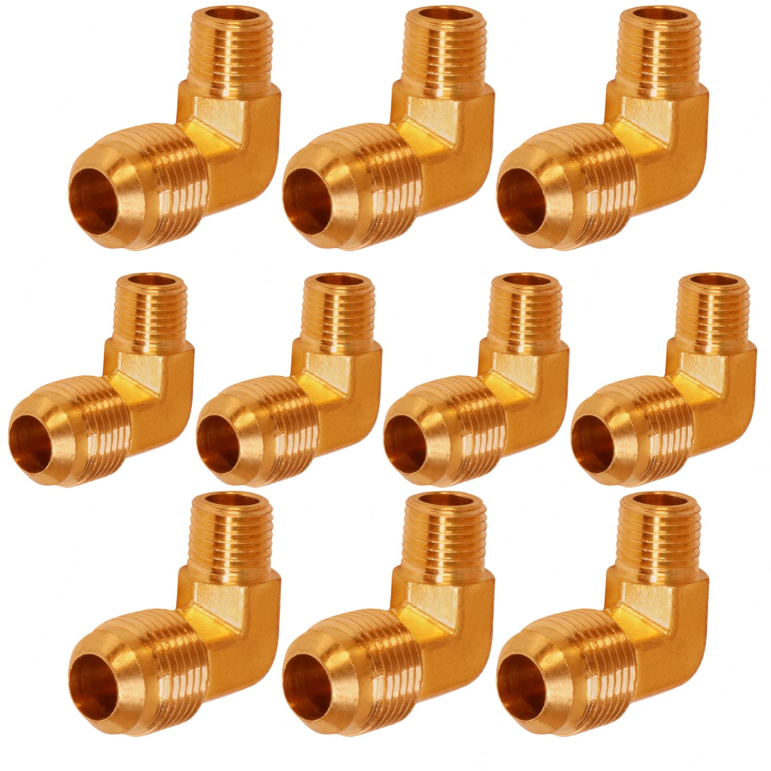 Raccord coude 1/4 Flare vers 1/8 MIP pour connexion brûleur gaz et compresseur