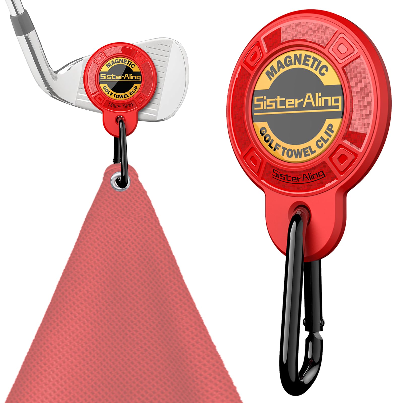 Clip magnétique pour serviette de golf en voiturette et parcours