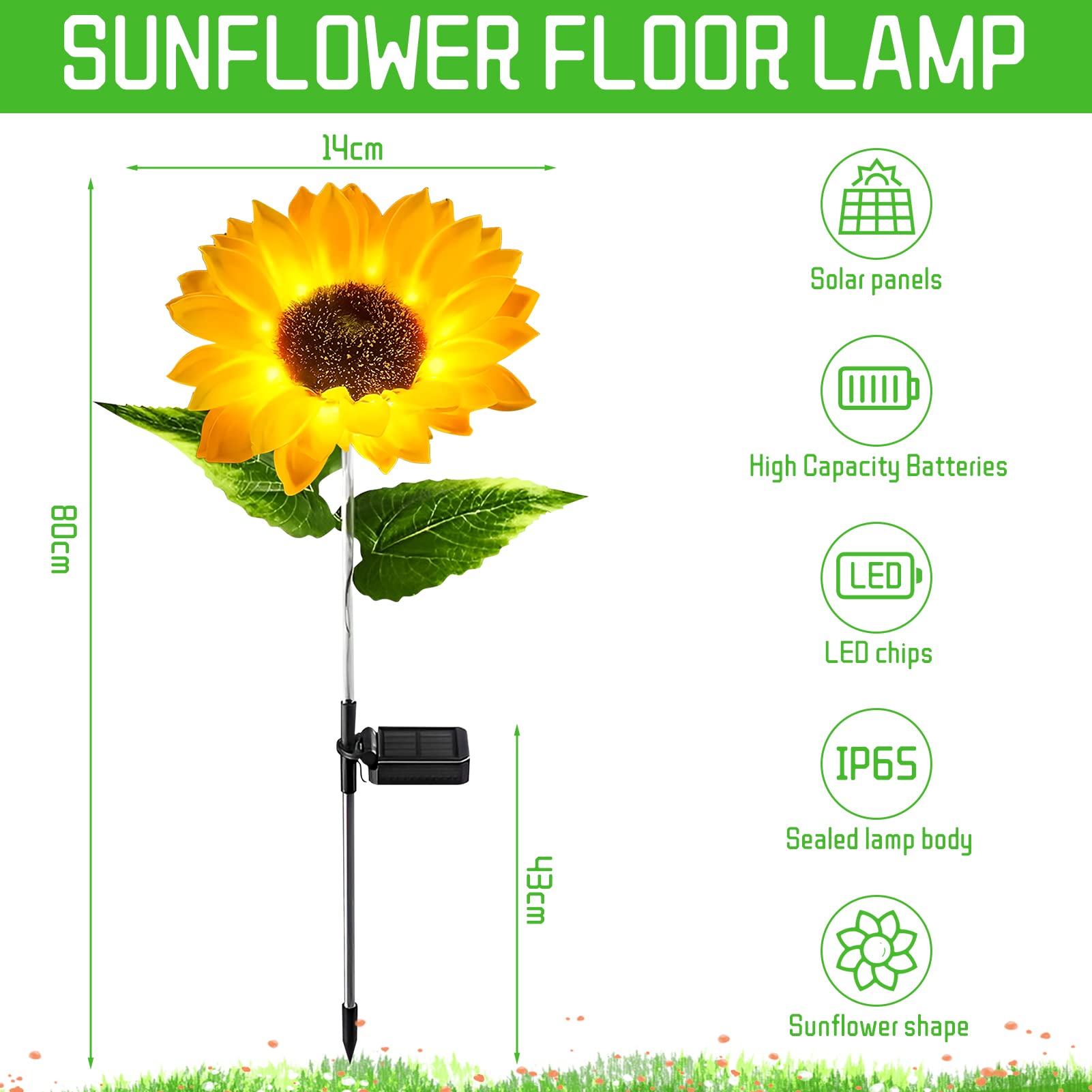 LCHPMY Luci Solari Da Giardino A Forma Di Croce Con Girasole, Decorazione Esterna Impermeabile Con Accensione Automatica, Per Cimitero, Prato E Terrazzo, Regalo Di Natale - 3