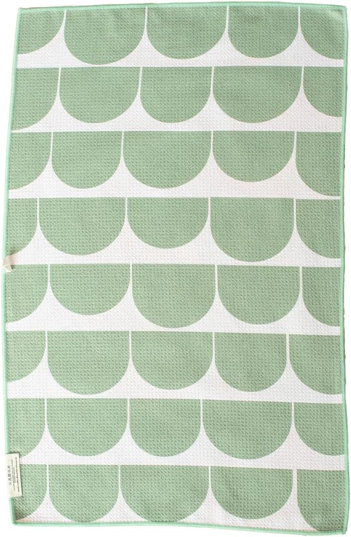 Reversible Microfiber Towel - Ultra Absorbent, Quick-Drying Hand Towels - Modern Design, Scratch-Free, Lint-Free for Kitchen, Bathroom, Car Cleaning - 19x29 Inches, Set of 1 (Aqua Daisy- Blue/Orange)