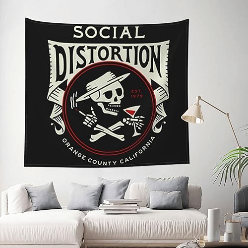 Miniatura 2 de VECES Tapiz de banda musical de distorsión de rock punk social de 60 x 50 pulgadas, tapices estéticos para colgar en la pared, arte de pared para