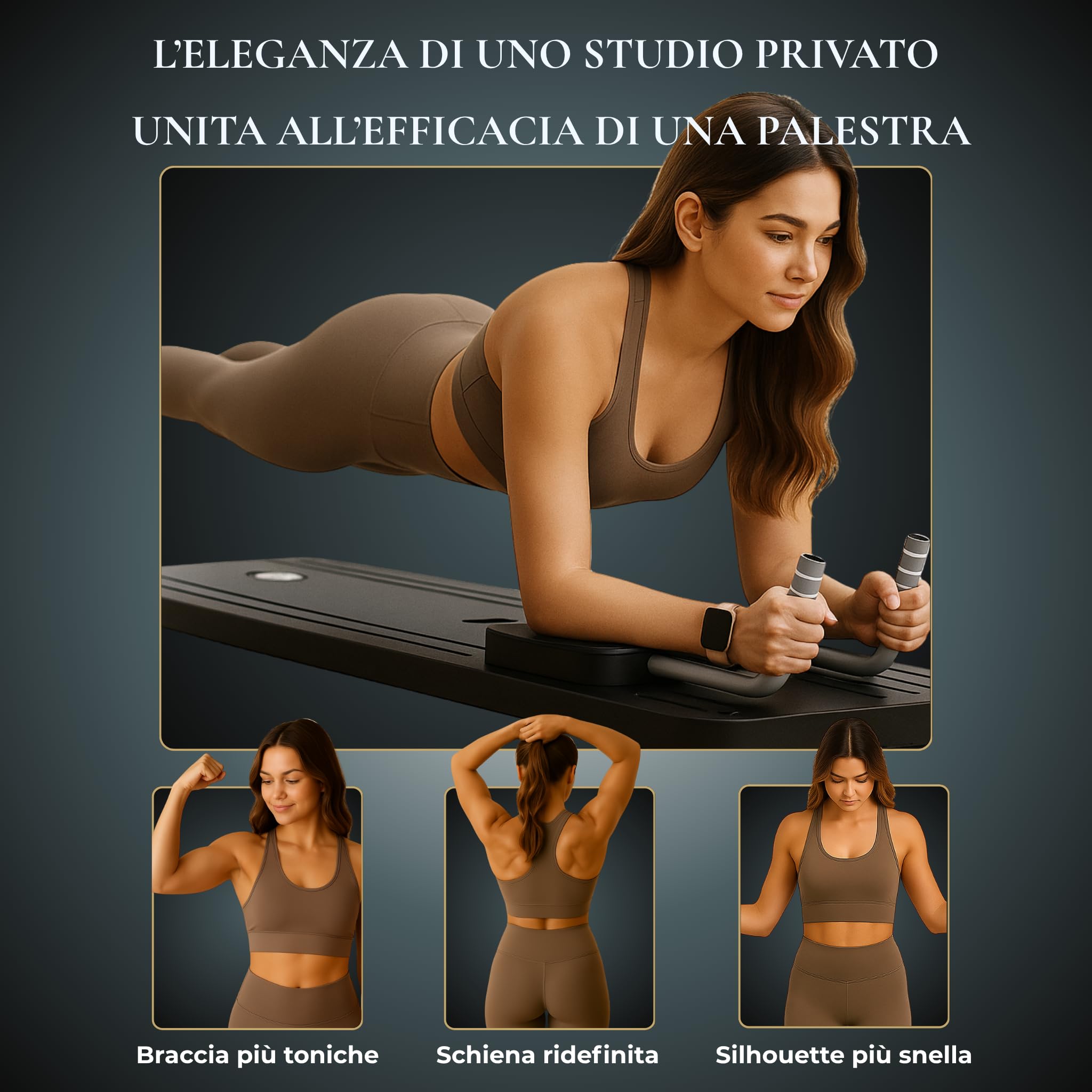Pilates Reformer per Casa 5 in 1 | Mini Reformer Pilates, Tavola Pilates, Pedana Pilates Casa, Pilates Board Premium + Ebook 10 Esercizi