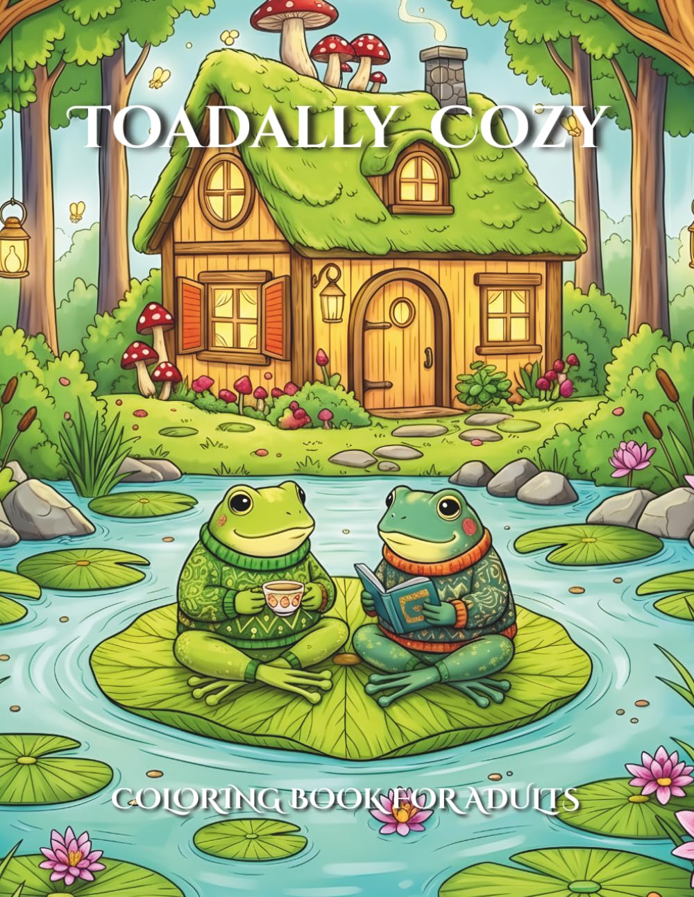 Toadally Cozy: A Whimsical Cottagecore Adult Coloring Book Featuring Relaxing Frog and Toad Scenes