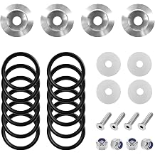 Universal Bumper Clips, Car Front Rear Bumper Holders Quick Release Kit with Screws Washers & O-Rings, Quick Release Tabs Fender Clip Bumpers Fasteners for Most Vehicles Silver