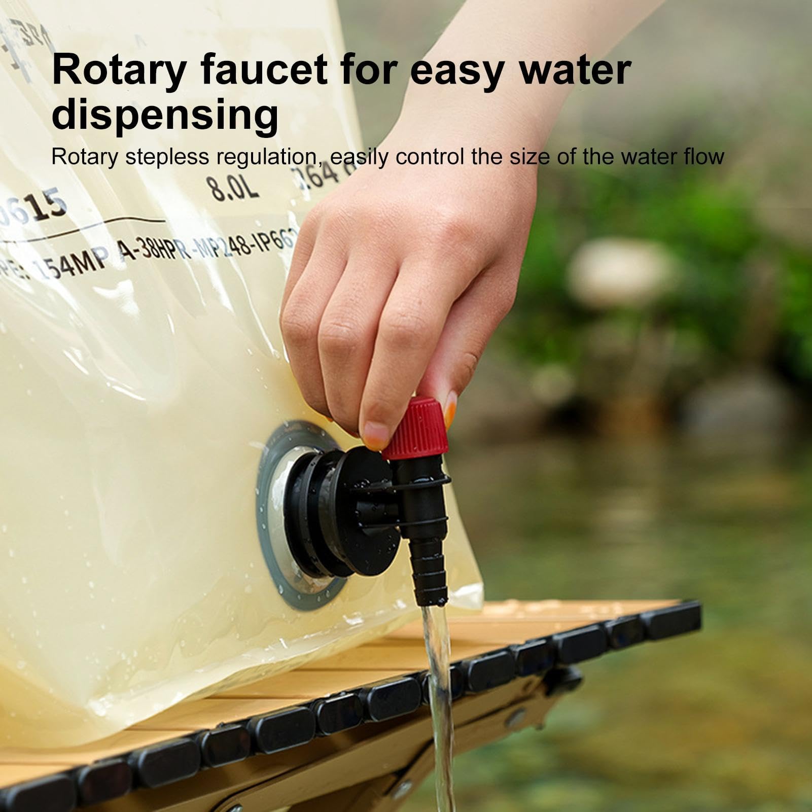 Bouteilles d'eau - Conteneur de stockage d'eau transparent de qualité alimentaire de 8 litres - Réservoir d'eau durable for un stockage et un transport sûrs de l'eau,Gobelet pliable