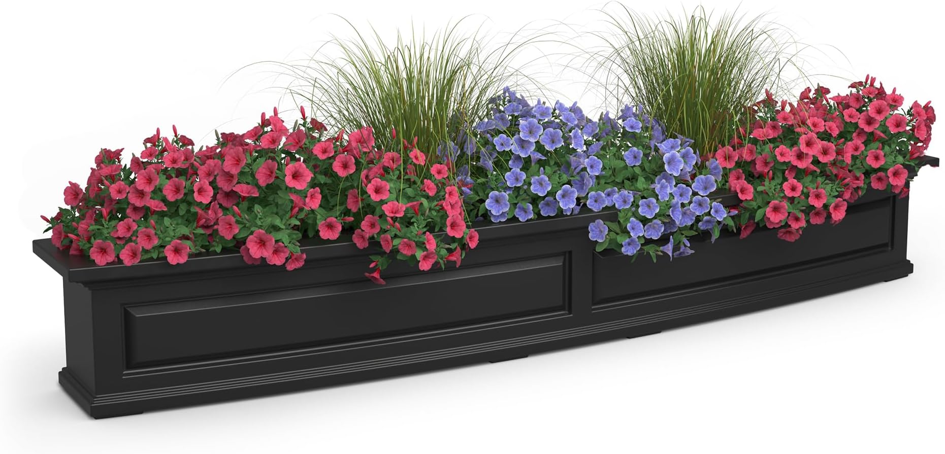 Mayne Inc. Nantucket 6ft Window Box - Black - 72in L x 11.6in W x 10.2in H - with 6.5 Gallon Built-in Water Reservoir (4848-B)