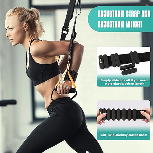 Miniatura 5 de Juego de 2 pesas para tobillo para mujeres y hombres, pesas de silicona para muñecas, pesas para piernasbrazos, ideales para entrenamiento de