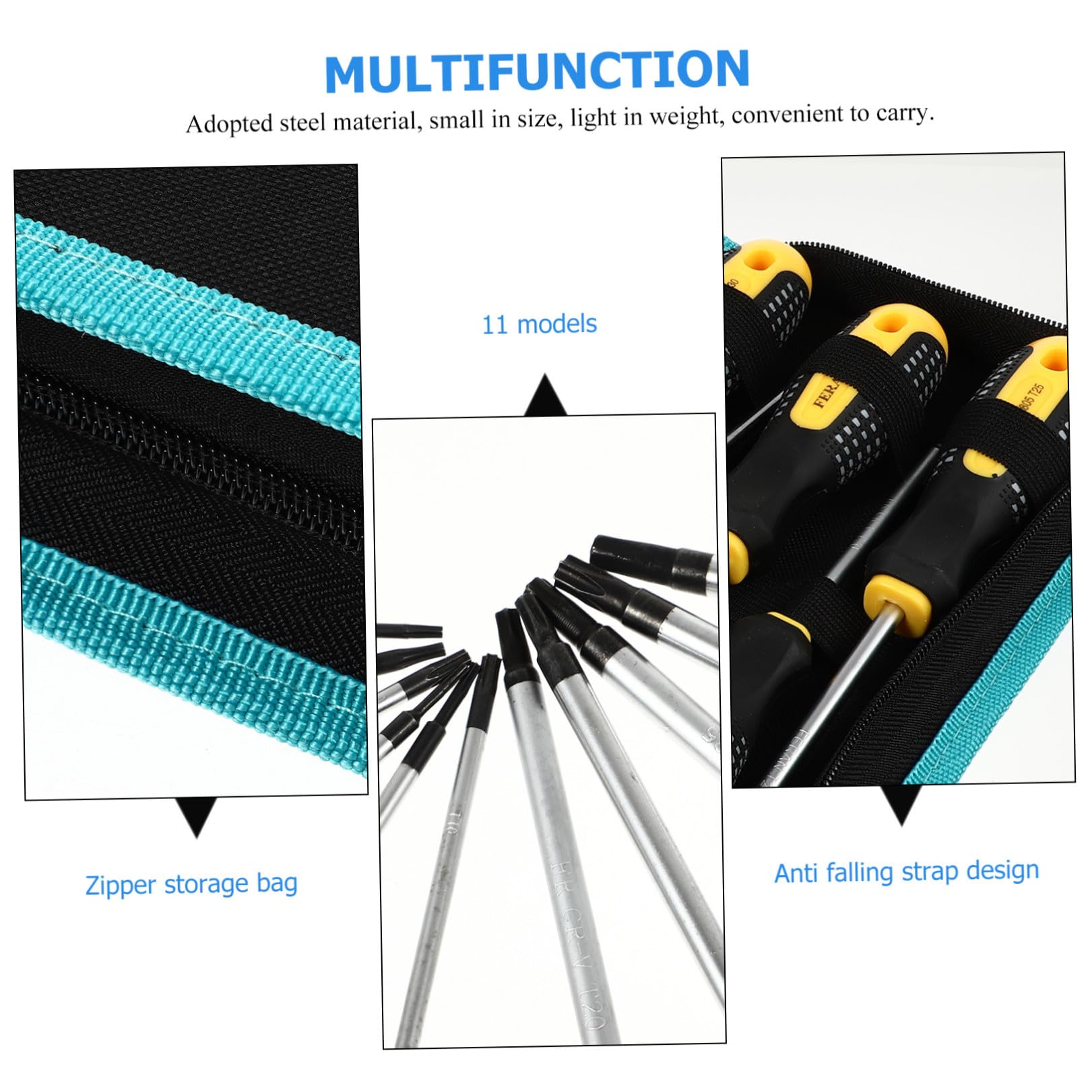 Cacciaviti a Stella T5-t30 11 Pezzi Set per Riparazioni Auto | Acciaio Lega Cromo-vanadio, Custodia Oxford Inclusa, Impugnatura Ergonomica Gomma e Pvc
