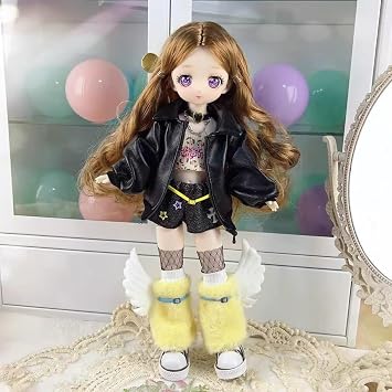Charming 1/6 Scale BJD Ball Jointed Doll with Outfit & Wig - Anime Style Blythe Smart Doll, Your Adorable Collectible Companion