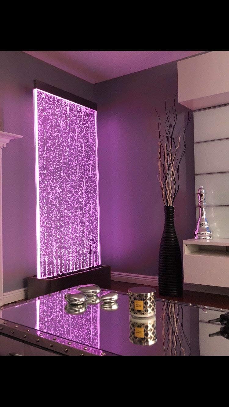 Jersey Home Decor 83” Tall x 30” Wide XXL Standing Bubble Fountain, Color Lights/Remote Ctrl : Home & Kitchen