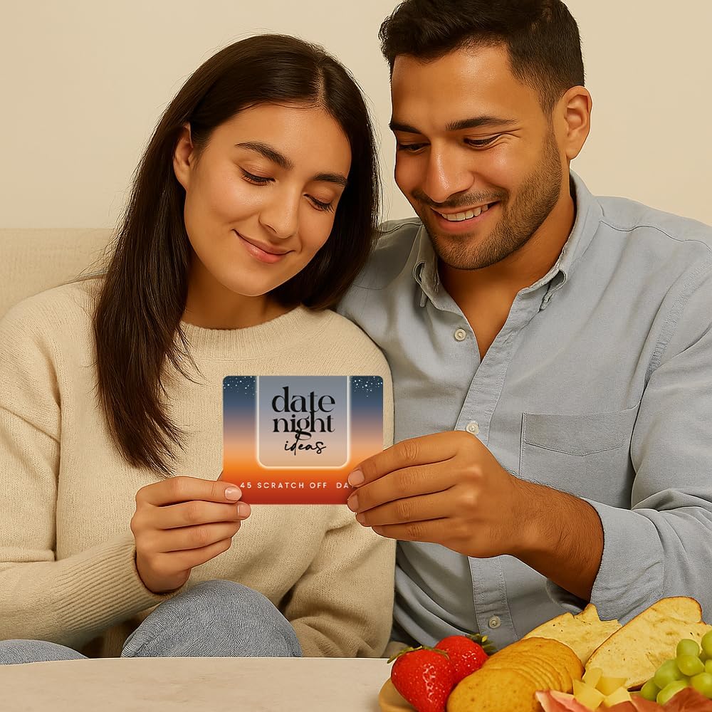 45 Romantic & Fun Scratch Off Date Night Ideas Card Game, Couple Gifts for Boyfriend, Girlfriend, Wife, Husband, Engagement, Birthday, Anniversaries or Bridal Shower Gifts