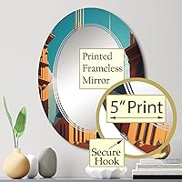 Vista 3 de Futuristic Designs III- Vanity Mirror, Bathroom Mirrors, Wall Mirrors for Living Room, Bedroom - Oval Mirror - Large 20'x30', 24'x36