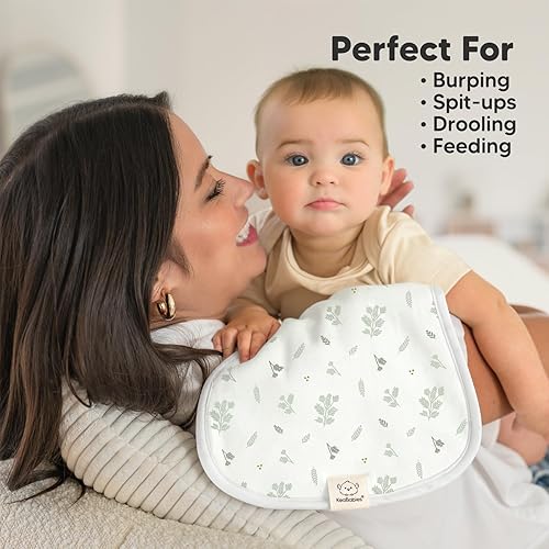 Vista 86 de Paños orgánicos para eructos para bebés niños y niñas, paquete de 5 paños de algodón súper absorbentes para bebés, trapos suaves y afelpados