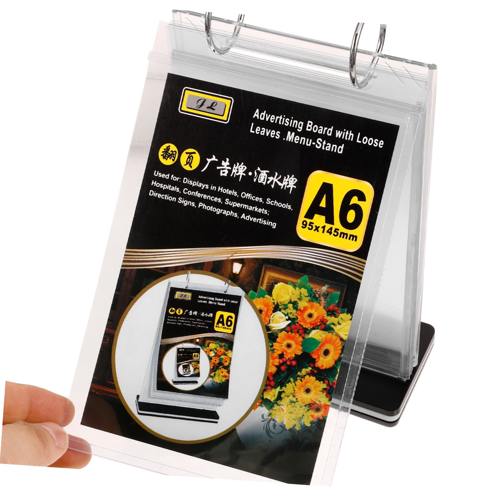 FUNOMOCYA 10pcs Sign Holder Menu Holder Display Desktop Card Page Stand Flip Page Menu Folder Poster Holder Flip Menu Stand Sign Stand Restaurant Menu Stand The Menu Pvc Transparent