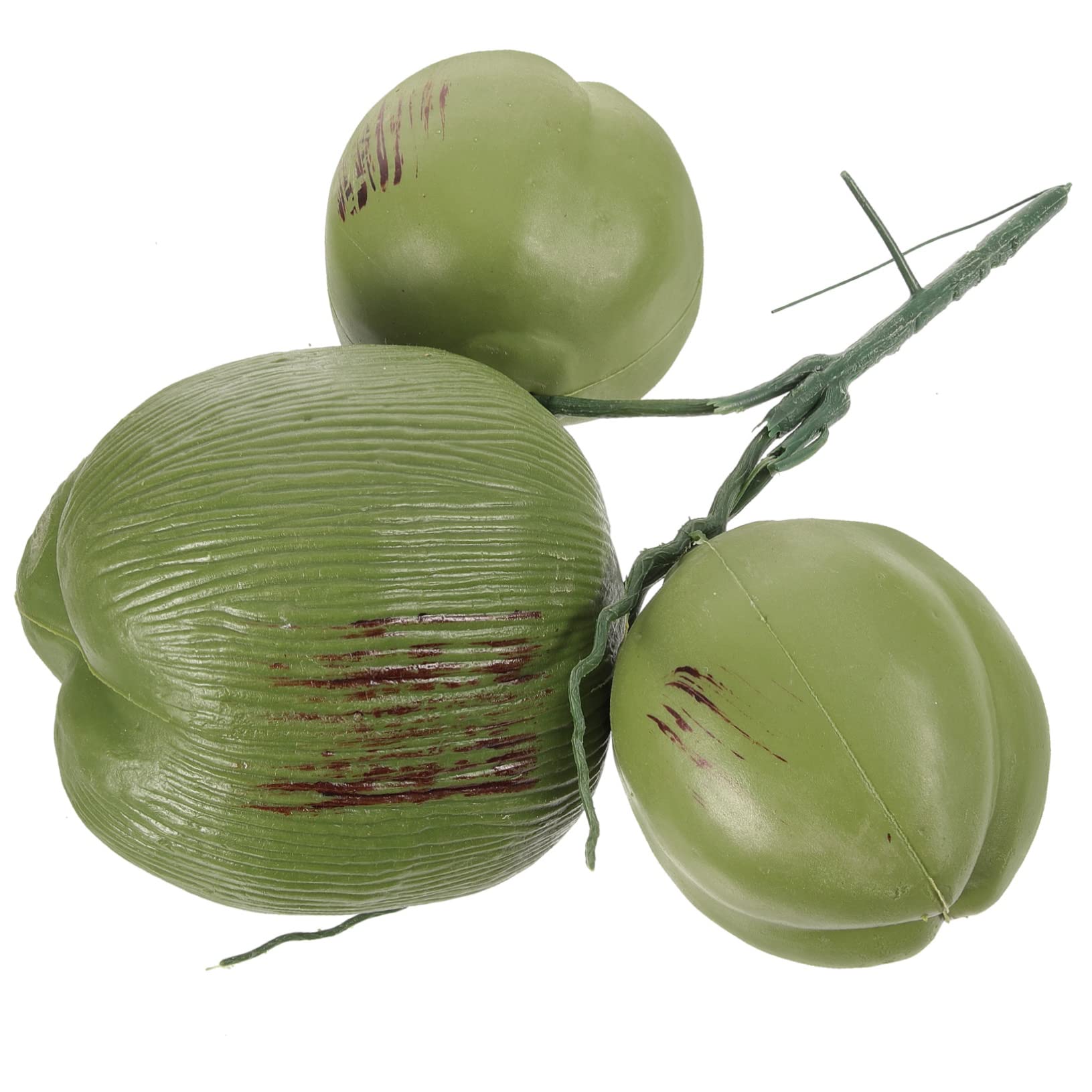 HOOTNEE 1 Bunch Artificial Coconut Fruits Photo Prop Hawaiian Coconut Prop Coconut Potato Props Simulation Food Creative Fruit Ornament Fruit Model Fake Fruit Plastic Coconut Leaf Banquet