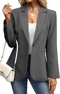 Women's Blazer Business Casual Lightweight Suit - Long Sleeve Slim Fit W...